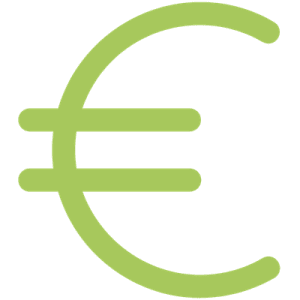 Grünes Eurozeichen als Symbol für kostenfreien Eintritt.