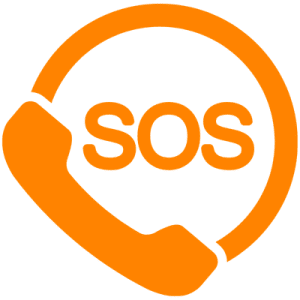 Symbol mit Telefon und SOS für Tierarzt Weinheim Notdienst